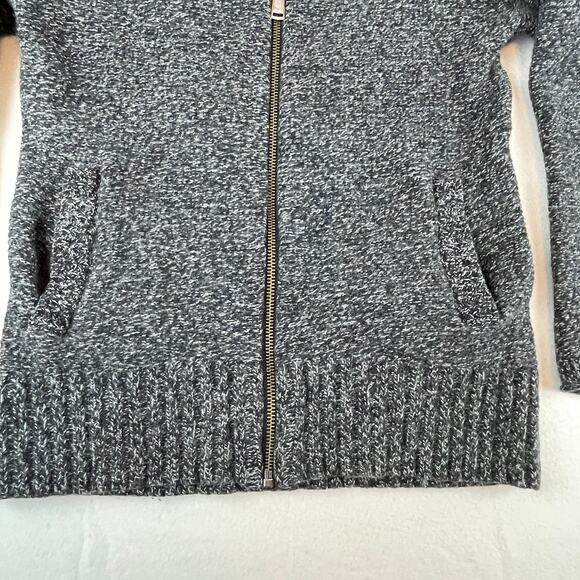 TNA Aritzia Black & White Wool Shawl Collar Zip Up Telluride Sweater Cardigan L - Picture 5 of 12
